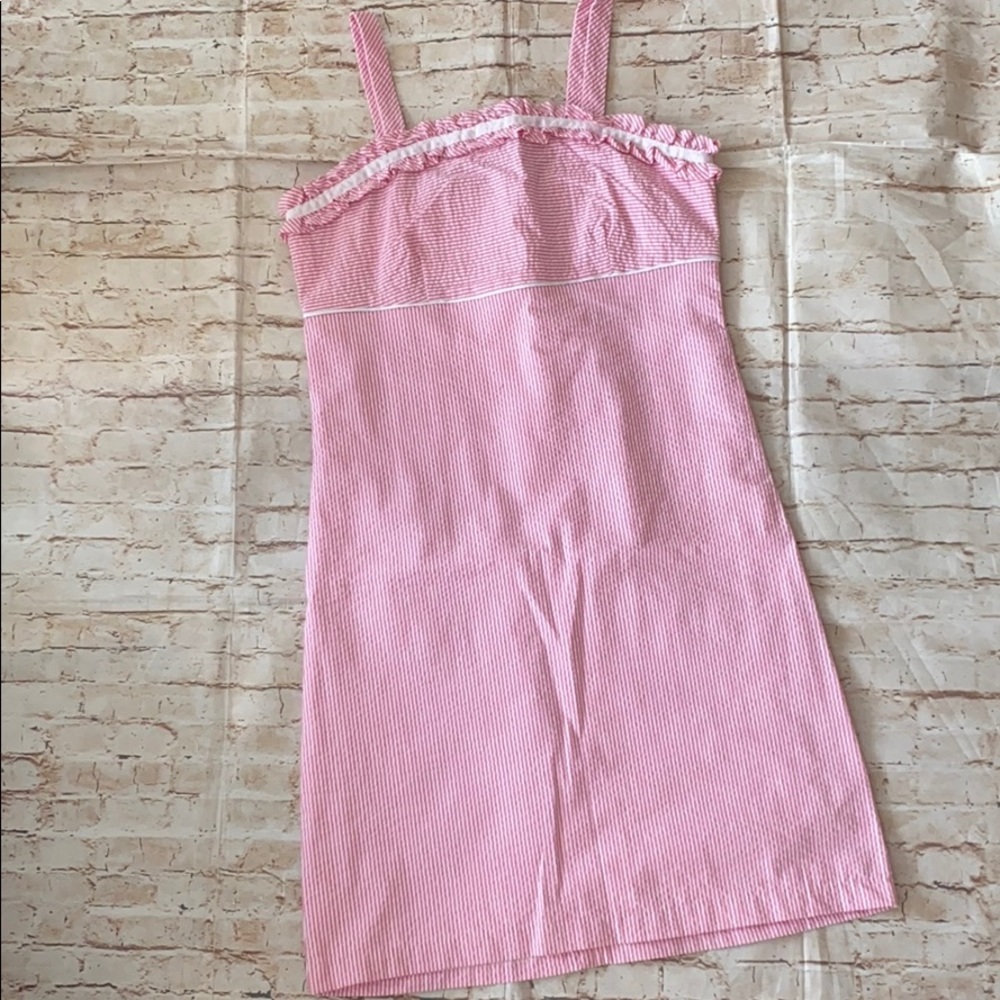 KC Parker Pink & White Striped Seersucker Sundress